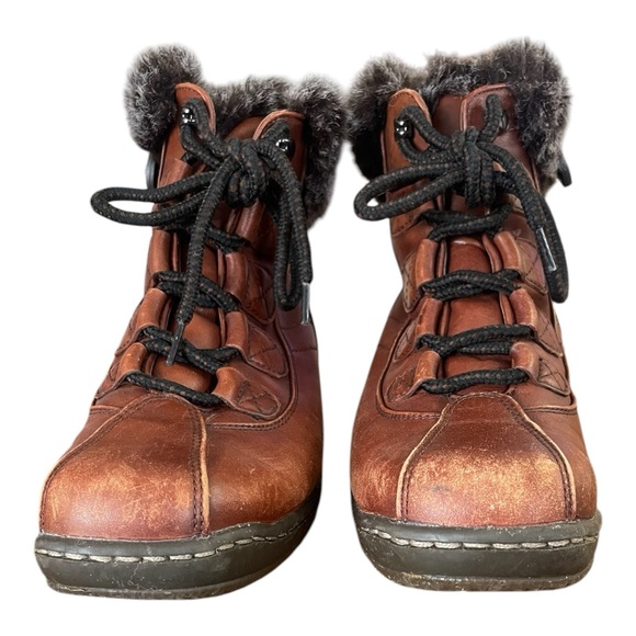 Women's Blondo Brown Lace-up Sherpa Lined Ankle Boots - Size 6 M # 714P46 - Picture 8 of 12